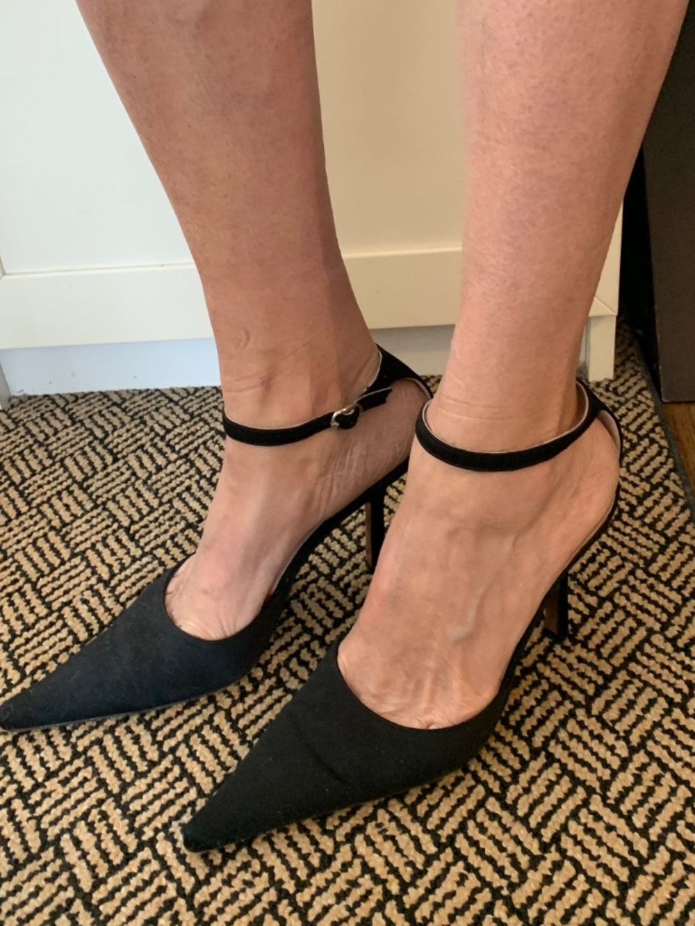 Sexy Black Silk Heels with Ankle Strap (8)